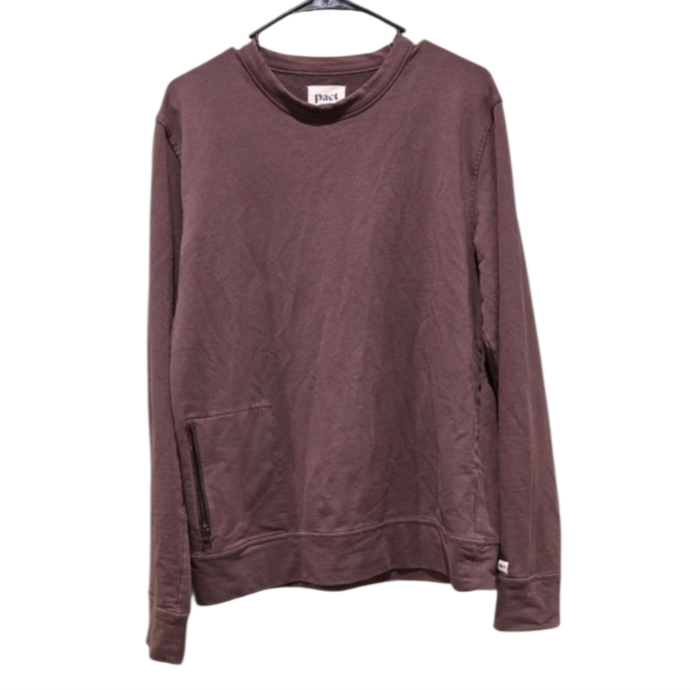 Pact Organic Cotton Stretch French Terry Crewneck Sweatshirt Size Medium